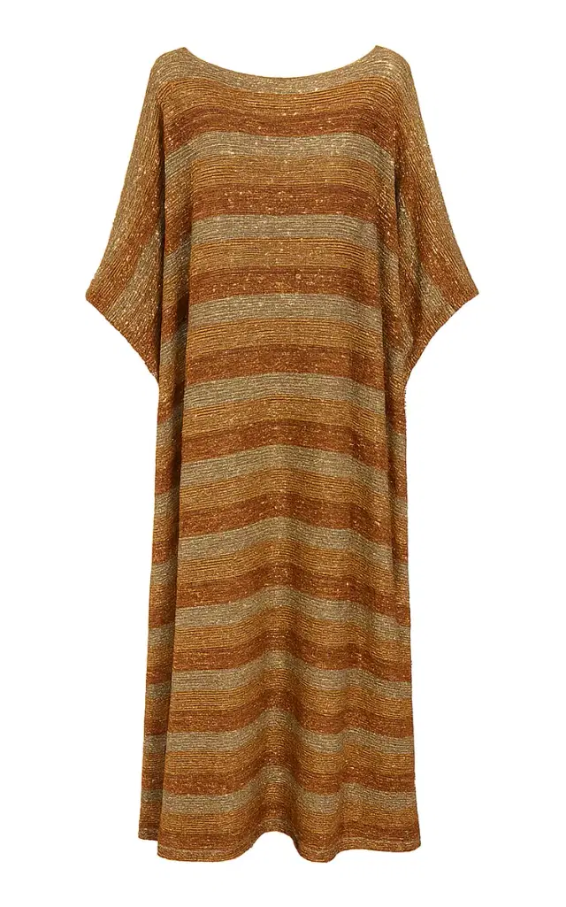 Striped Sequined Maxi Kaftan