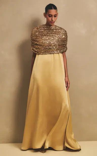 Dima Ayad Gathered Sequined-Top Maxi Dress | Thumbnail 2