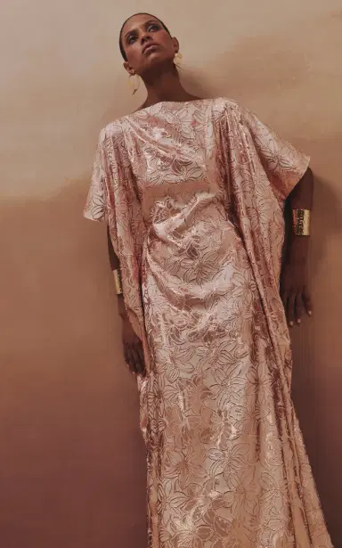 Dima Ayad Metallic Floral-Print Maxi Caftan | Thumbnail 2