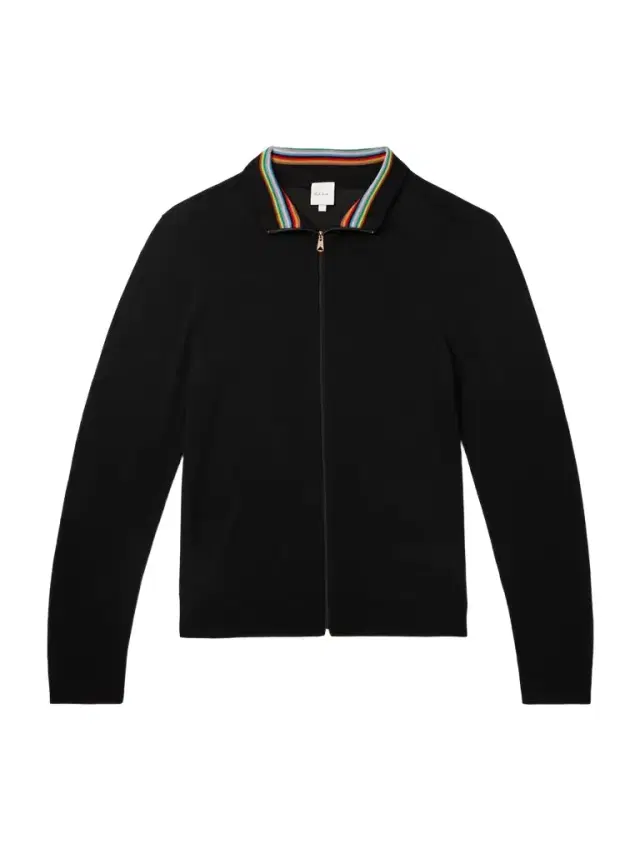 Merino Wool Zip-Up Cardigan - Men