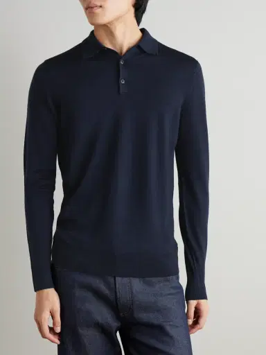 Sunspel Slim-Fit Merino Wool Polo Shirt - Men | Thumbnail 3 Sunspel Slim-Fit Merino Wool Polo Shirt - Men | Thumbnail 3