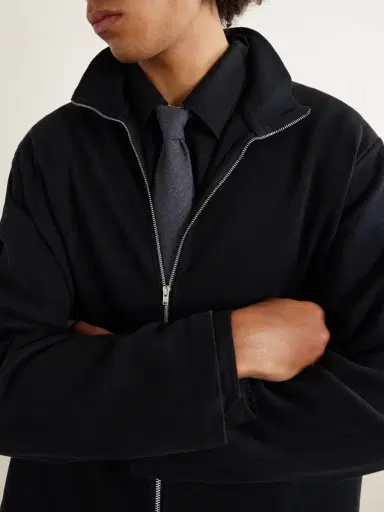 Our Legacy Cropped Cotton-Jersey Zip-Up Sweatshirt - Men | Thumbnail 5