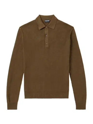 Tom Ford Silk and Cotton-Blend Piqué Polo Shirt - Men | Thumbnail 1 Tom Ford Silk and Cotton-Blend Piqué Polo Shirt - Men | Thumbnail 1