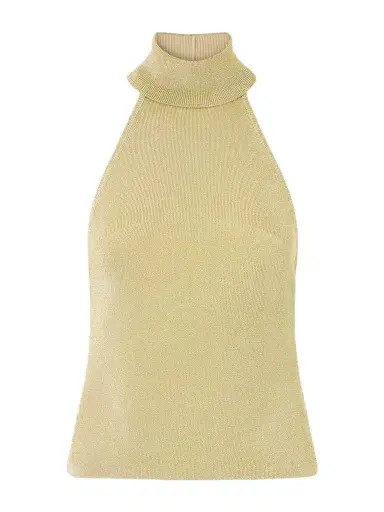 Cult Gaia Wake Ribbed Metallic Halterneck Top | Thumbnail 1 Cult Gaia Wake Ribbed Metallic Halterneck Top | Thumbnail 1