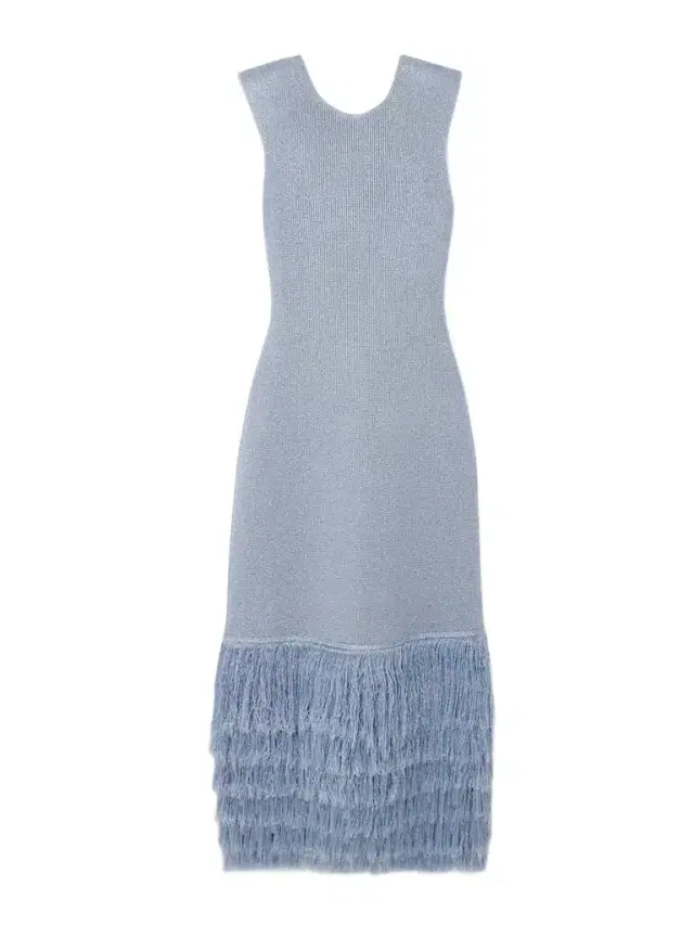 Breeze Fringed Metallic Knitted Midi Dress