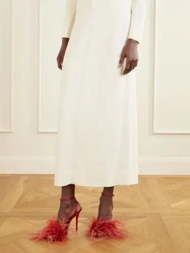 Christian Louboutin Miss Z Poupi 100 Feather-embellished Satin Sandals | Thumbnail 2 Christian Louboutin Miss Z Poupi 100 Feather-embellished Satin Sandals | Thumbnail 2