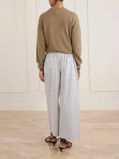 Proenza Schouler White Label Meadow Checked Cotton-poplin Wide-leg Pants | Thumbnail 4 Proenza Schouler White Label Meadow Checked Cotton-poplin Wide-leg Pants | Thumbnail 4