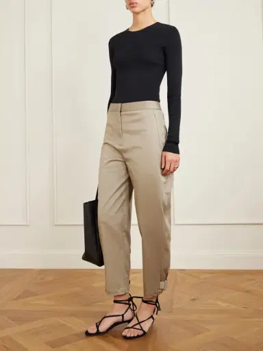 Proenza Schouler White Label Serene Cotton-blend Twill Tapered Pants | Thumbnail 2 Proenza Schouler White Label Serene Cotton-blend Twill Tapered Pants | Thumbnail 2