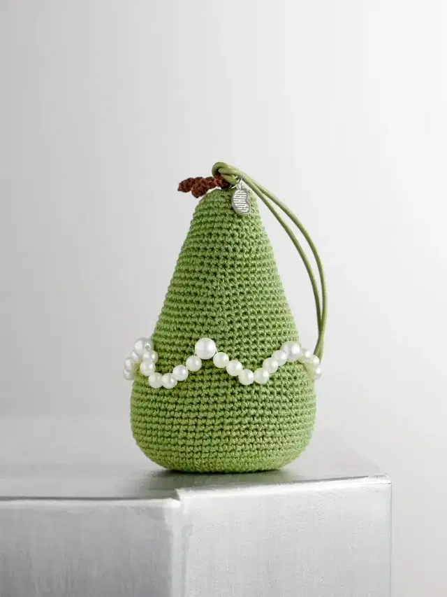 Gohar World Pear Embellished Crocheted Cotton Ornament