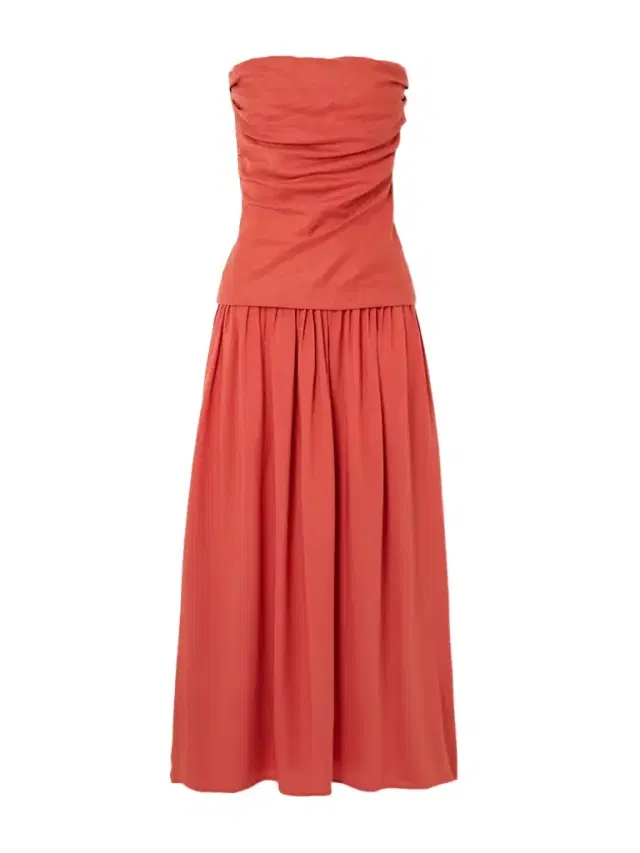 Hedy Layered Gathered Linen And Crepe Maxi Dress
