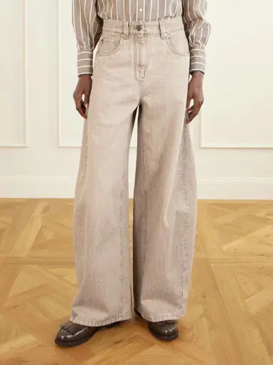 Brunello Cucinelli Embellished High-rise Wide-leg Jeans | Thumbnail 3