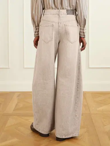 Brunello Cucinelli Embellished High-rise Wide-leg Jeans | Thumbnail 4