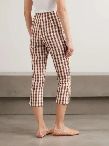 Faithfull Valeria Gingham Linen Straight-leg Capri Pants | Thumbnail 3 Faithfull Valeria Gingham Linen Straight-leg Capri Pants | Thumbnail 3