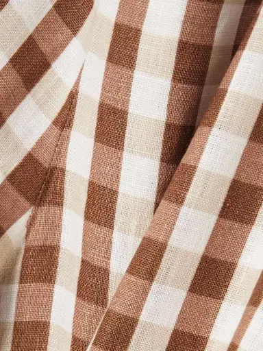 Faithfull Valeria Gingham Linen Straight-leg Capri Pants | Thumbnail 4 Faithfull Valeria Gingham Linen Straight-leg Capri Pants | Thumbnail 4