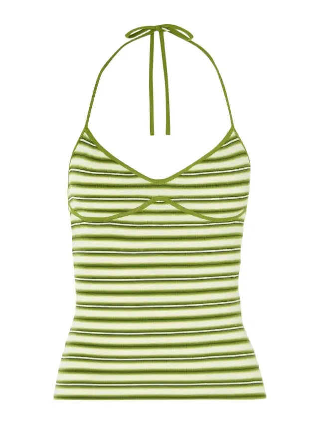 Citara Ribbed Cotton-blend Halterneck Top