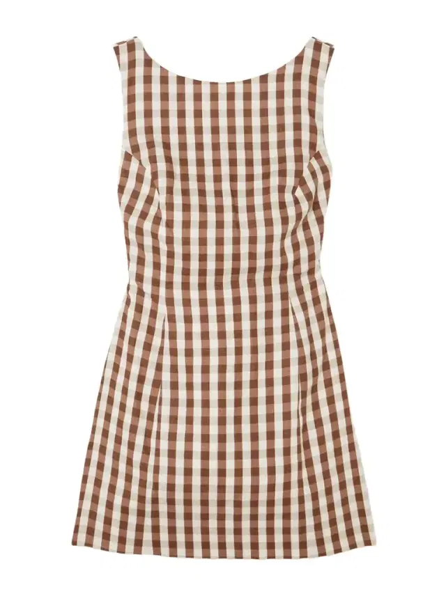 Sofia Tie-detailed Gingham Linen Mini Dress