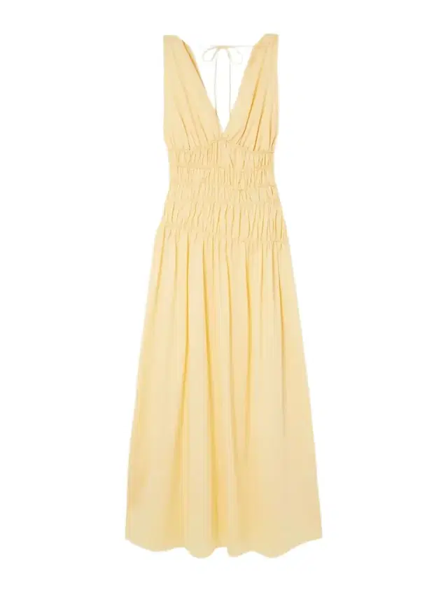Saja Tie-detailed Ruched Cotton Maxi Dress