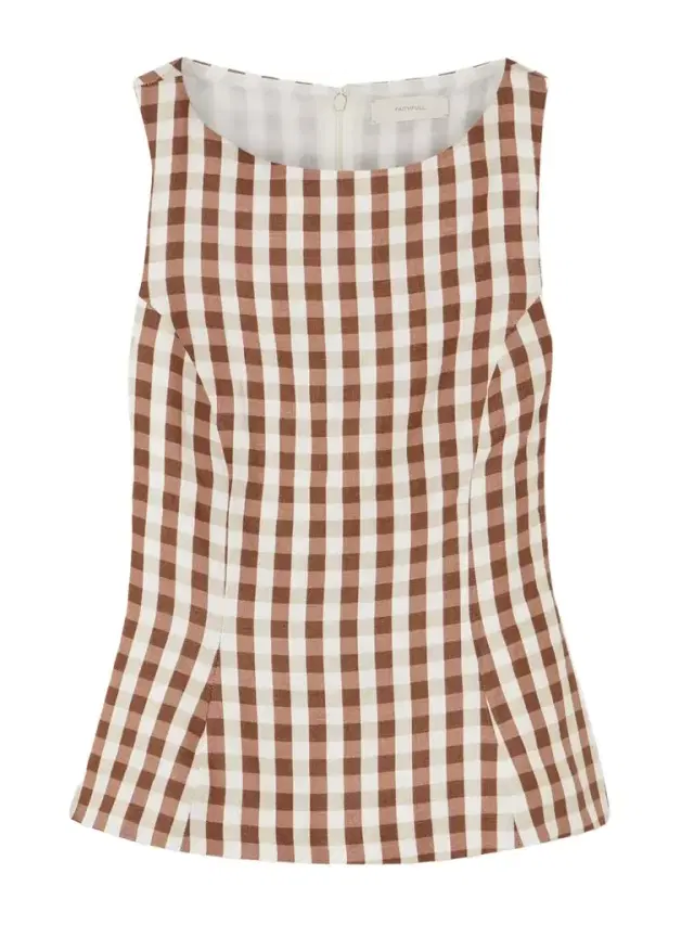 Ana Gingham Linen Peplum Top