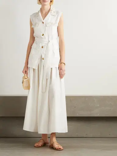 Emporio Sirenuse Daria Embroidered Linen-blend Vest | Thumbnail 2