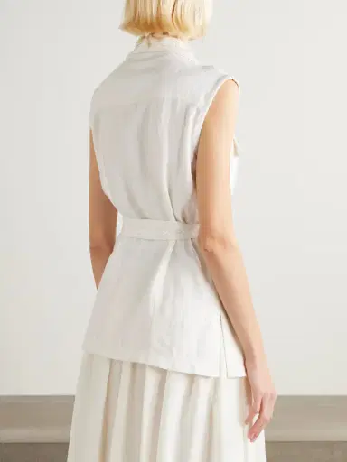 Emporio Sirenuse Daria Embroidered Linen-blend Vest | Thumbnail 3