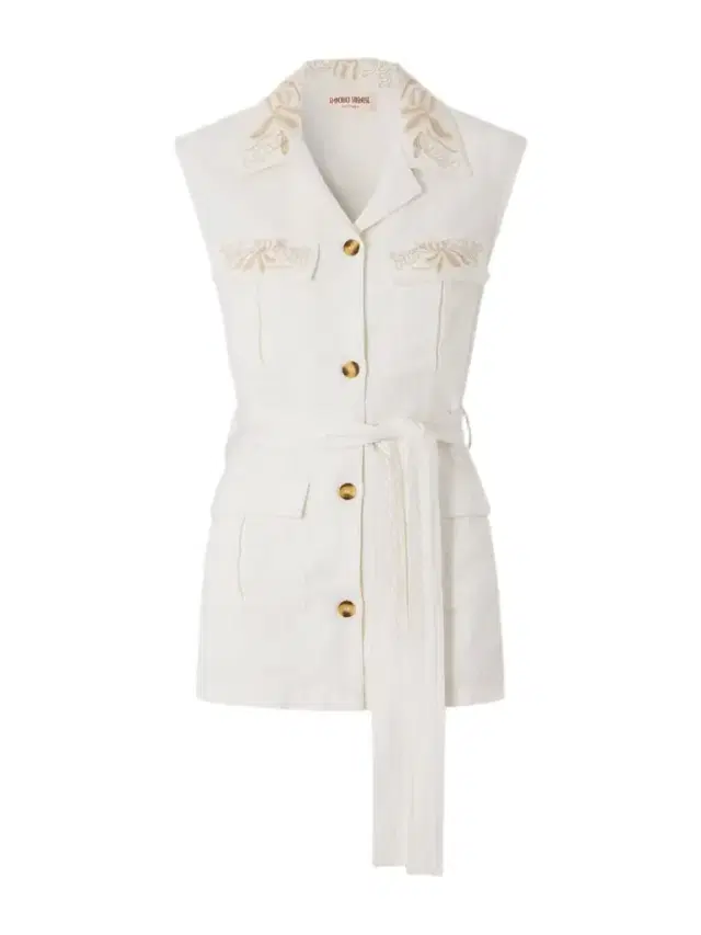 Daria Embroidered Linen-blend Vest Daria Embroidered Linen-blend Vest