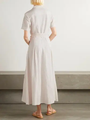 Emporio Sirenuse Daria Embroidered Linen-blend Midi Dress | Thumbnail 3 Emporio Sirenuse Daria Embroidered Linen-blend Midi Dress | Thumbnail 3