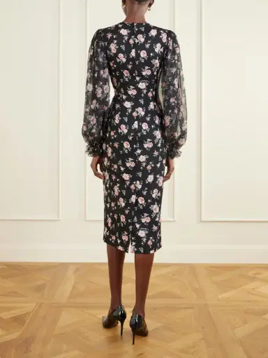 Dolce & Gabbana Floral-print Silk-blend Satin And Chiffon Dress | Thumbnail 4 Dolce & Gabbana Floral-print Silk-blend Satin And Chiffon Dress | Thumbnail 4