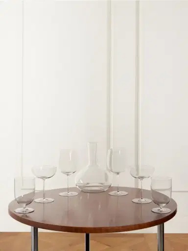 LOBMEYR + Polka Crystal Decanter And Wine, Champagne And Water Glasses Set | Thumbnail 1
