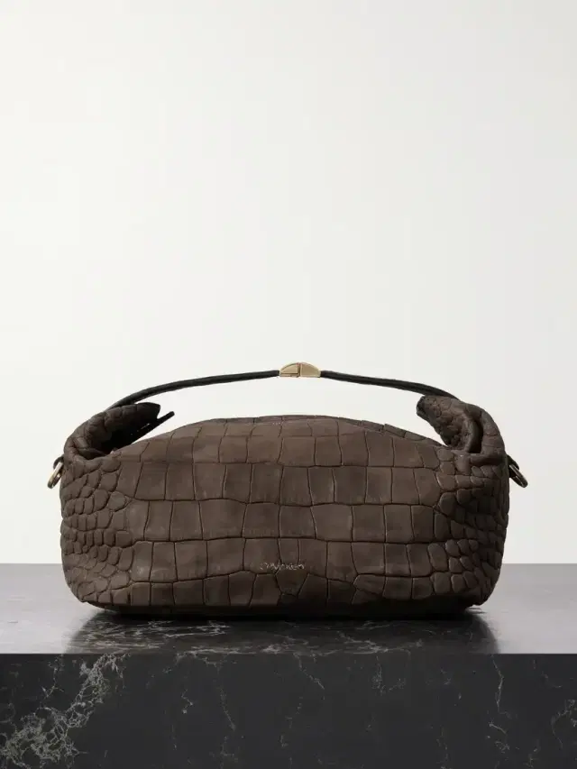Andy Small Croc-effect Suede Clutch