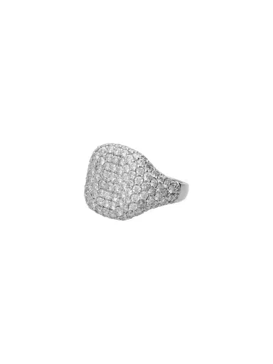 Wish Fine Jewelry 2.09ct Diamond 18K Gold Pave Signet Ring | Thumbnail 1