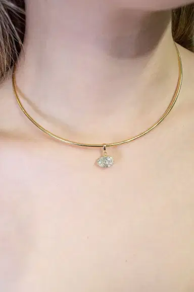 Wish Fine Jewelry 3.00ct Diamond 18K Gold Pendant Wire Collar Necklace | Thumbnail 3 Wish Fine Jewelry 3.00ct Diamond 18K Gold Pendant Wire Collar Necklace | Thumbnail 3