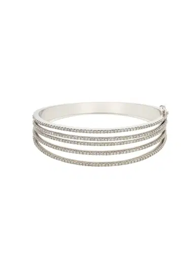 Wish Fine Jewelry 3.90ct Diamond 14K Gold Multi Row Bangle Bracelet | Thumbnail 1 Wish Fine Jewelry 3.90ct Diamond 14K Gold Multi Row Bangle Bracelet | Thumbnail 1