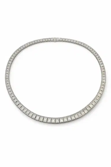Wish Fine Jewelry 39.00ct Diamond 18K Gold Illusion Set Tennis Necklace | Thumbnail 2 Wish Fine Jewelry 39.00ct Diamond 18K Gold Illusion Set Tennis Necklace | Thumbnail 2