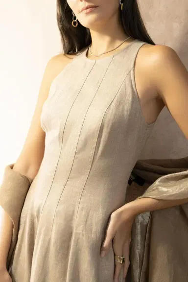 Brunello Cucinelli Lurex Corset Dress | Thumbnail 3