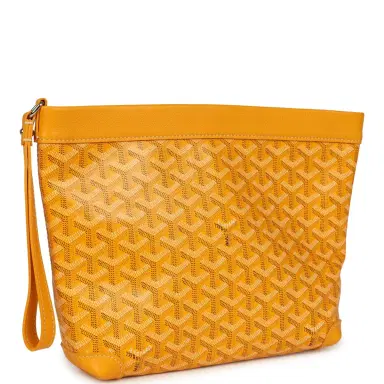 goyard Goyard Goyardine Canvas Yellow Conti Pouch Palladium Hardware | Thumbnail 2 goyard Goyard Goyardine Canvas Yellow Conti Pouch Palladium Hardware | Thumbnail 2