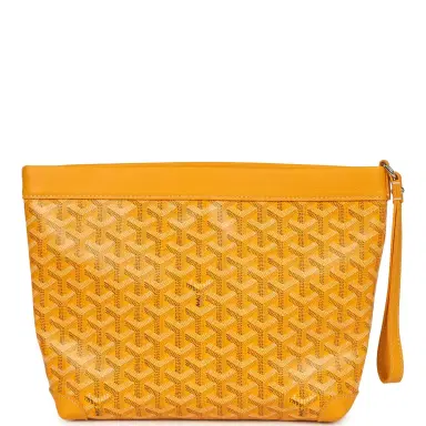 goyard Goyard Goyardine Canvas Yellow Conti Pouch Palladium Hardware | Thumbnail 4 goyard Goyard Goyardine Canvas Yellow Conti Pouch Palladium Hardware | Thumbnail 4