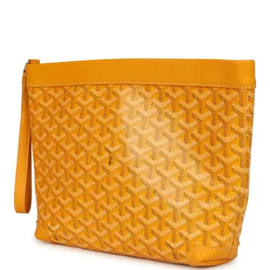 goyard Goyard Goyardine Canvas Yellow Conti Pouch Palladium Hardware | Thumbnail 5 goyard Goyard Goyardine Canvas Yellow Conti Pouch Palladium Hardware | Thumbnail 5