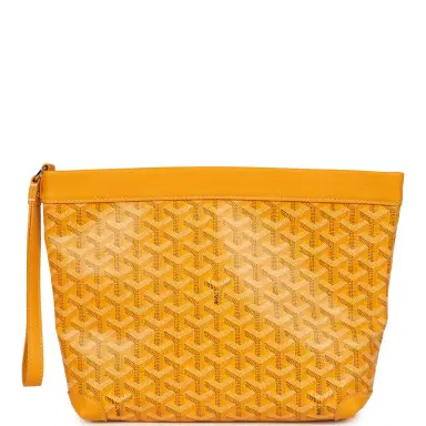 goyard Goyard Goyardine Canvas Yellow Conti Pouch Palladium Hardware | Thumbnail 1 goyard Goyard Goyardine Canvas Yellow Conti Pouch Palladium Hardware | Thumbnail 1