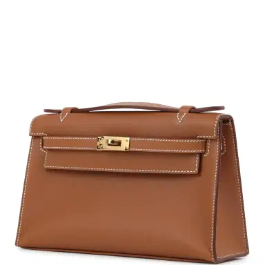 HERMÈS Hermes Kelly Pochette Gold Swift Gold Hardware | Thumbnail 4