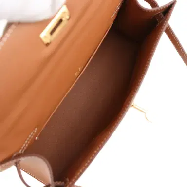 HERMÈS Hermes Kelly Pochette Gold Swift Gold Hardware | Thumbnail 8