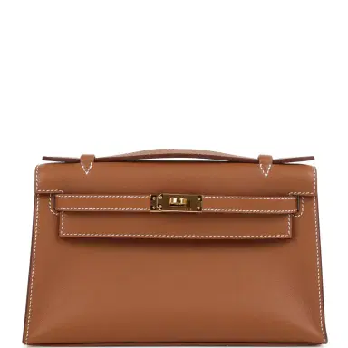 HERMÈS Hermes Kelly Pochette Gold Swift Gold Hardware | Thumbnail 1