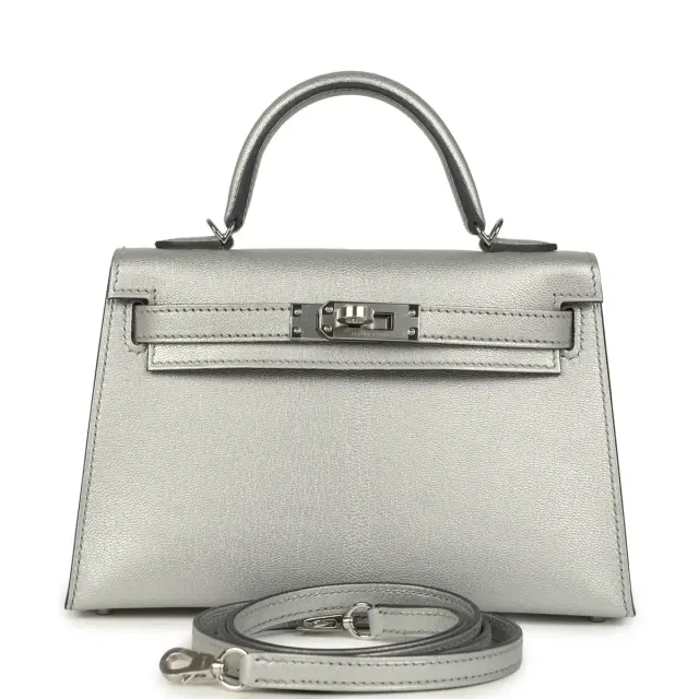hermes Hermes Kelly Sellier 20 Argent Chevre Chamkilight Palladium Hardware