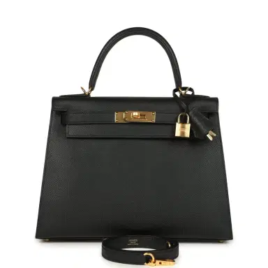 HERMÈS Hermes Kelly Sellier 28 Black Epsom Gold Hardware | Thumbnail 1 HERMÈS Hermes Kelly Sellier 28 Black Epsom Gold Hardware | Thumbnail 1