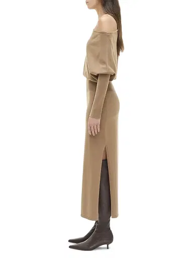 Simkhai Women's Janese Knit Blouson Midi-Dress - Dark Beige - Size XL | Thumbnail 3 Simkhai Women's Janese Knit Blouson Midi-Dress - Dark Beige - Size XL | Thumbnail 3
