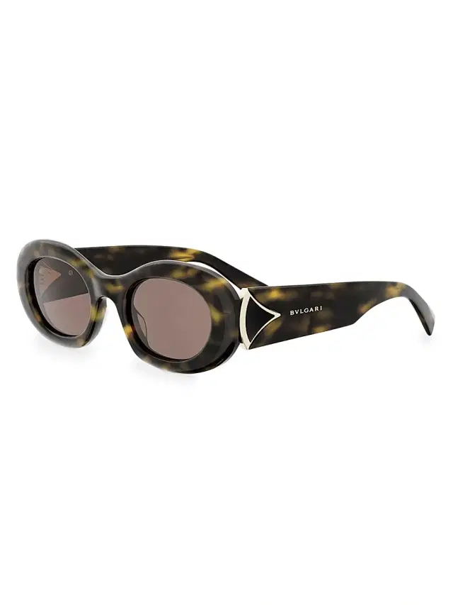 BVLGARI Women's Divas' Dream 50MM Oval Sunglasses - Dark Havana