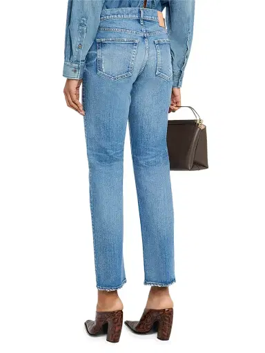 Moussy Vintage Women's Bridgeville Mid-Rise Distressed Slim-Straight Ankle Jeans - Blue | Thumbnail 4