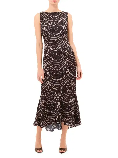 Misa Los Angeles Women's Patricia Printed Satin Midi-Dress - Stranded Pearls - Size XS | Thumbnail 2