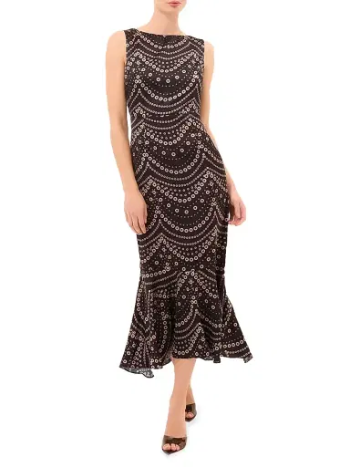 Misa Los Angeles Women's Patricia Printed Satin Midi-Dress - Stranded Pearls - Size XS | Thumbnail 3