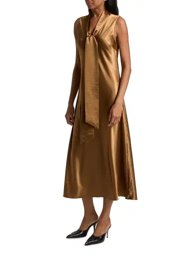 Rails Women's Lorenza Scarf-Detail Bias-Cut Satin Maxi Dress - Ginger | Thumbnail 4 Rails Women's Lorenza Scarf-Detail Bias-Cut Satin Maxi Dress - Ginger | Thumbnail 4
