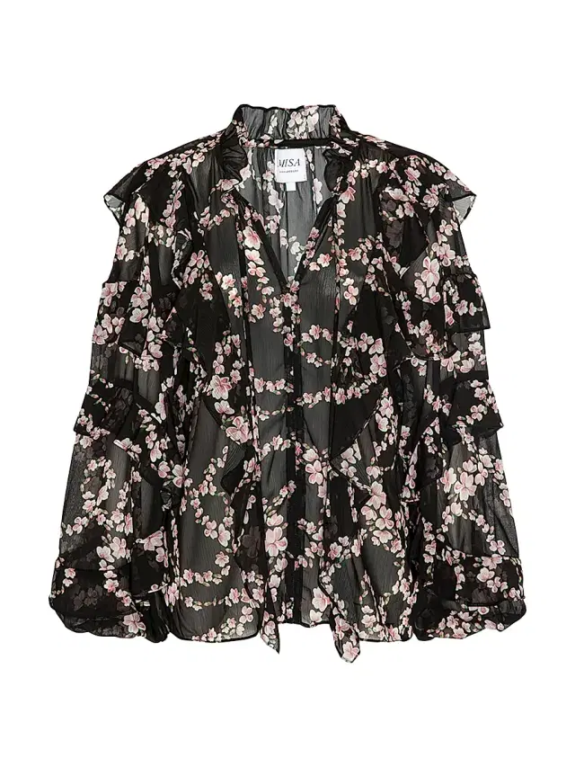 MISA Los Angeles Women's Lupe Ruffled Floral Blouse - Chained Blossom
